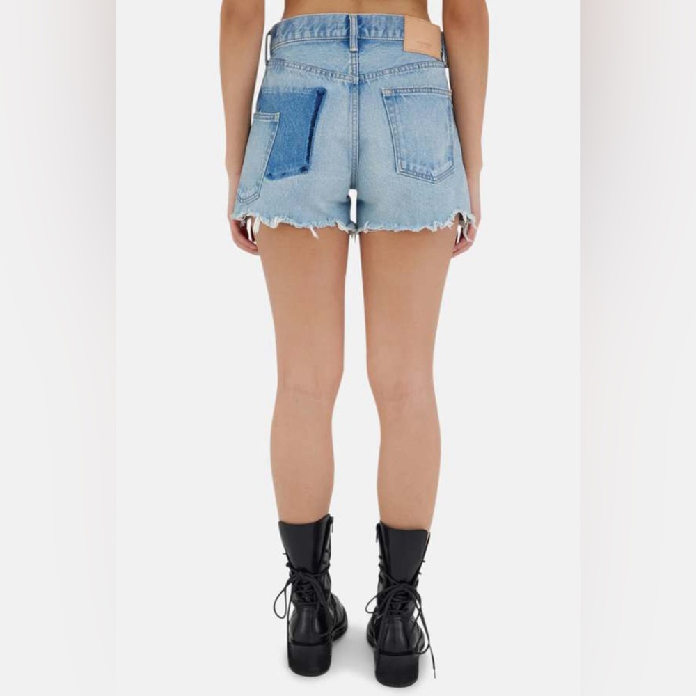 NWOT Moussy MV Mckendree Denim Shorts Women's Light Blue 25 cutoffs japan pocket - Picture 3 of 8